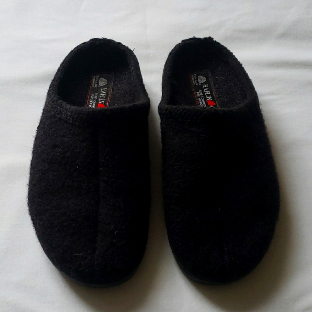 Haflinger black felt women's slipper